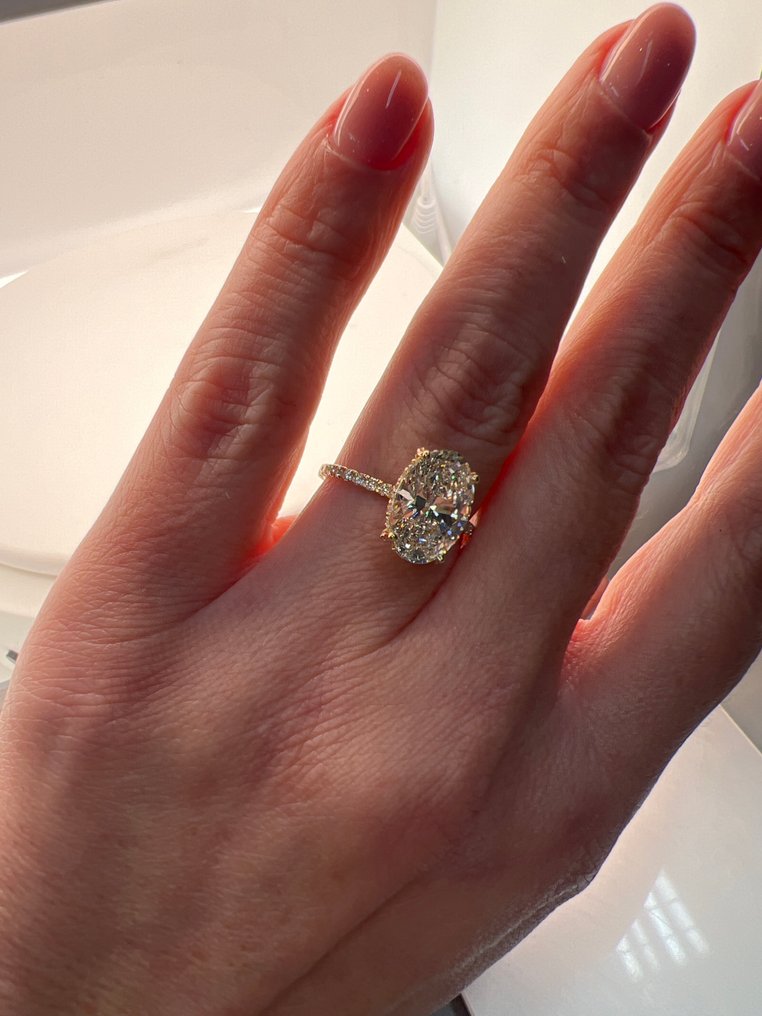 Ring - 14 kt. Yellow gold -  4.00ct. tw. Diamond (Lab-grown) - Diamond #2.1