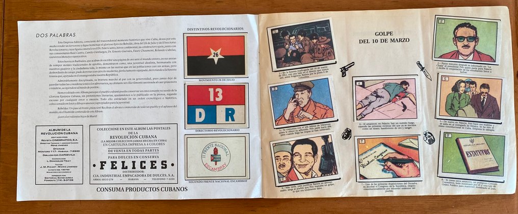 1959 Revolucion Cubana Fidel Castro Ernesto ¨CHE¨ Guevara Juan Manuel Fangio Camilo CienFuegos Original - 1 完整專輯 - Good (GD) #1.0