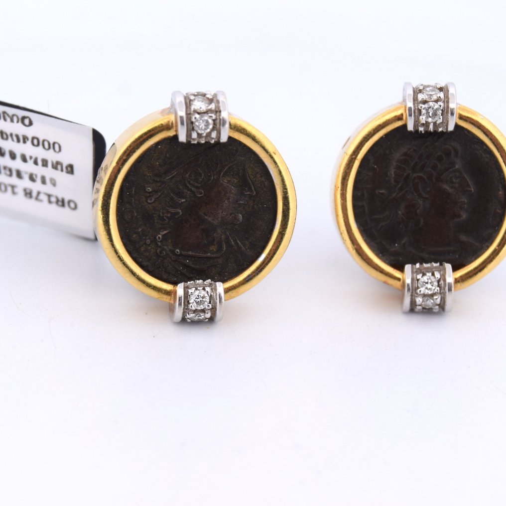 耳環 - 18 克拉 黃金 -  0.20ct. tw. 鉆石 (天然)  #4.3