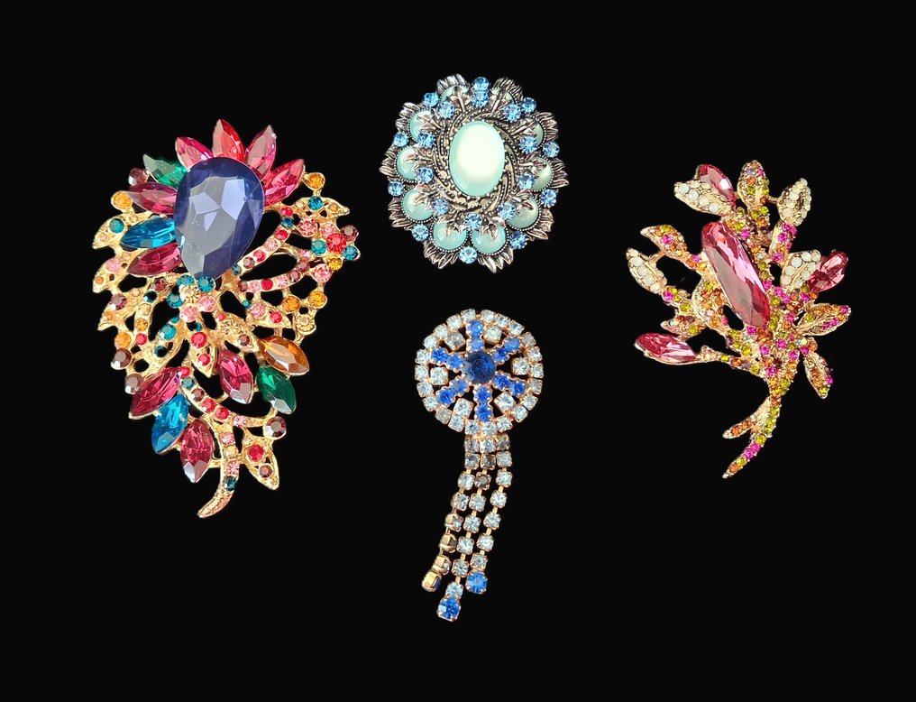 Επιχρυσωμένες και επιμεταλλωμένες με ασήμι αντίκες καρφίτσες σε στυλ Μπαρόκ. - Καρφίτσα #1.0