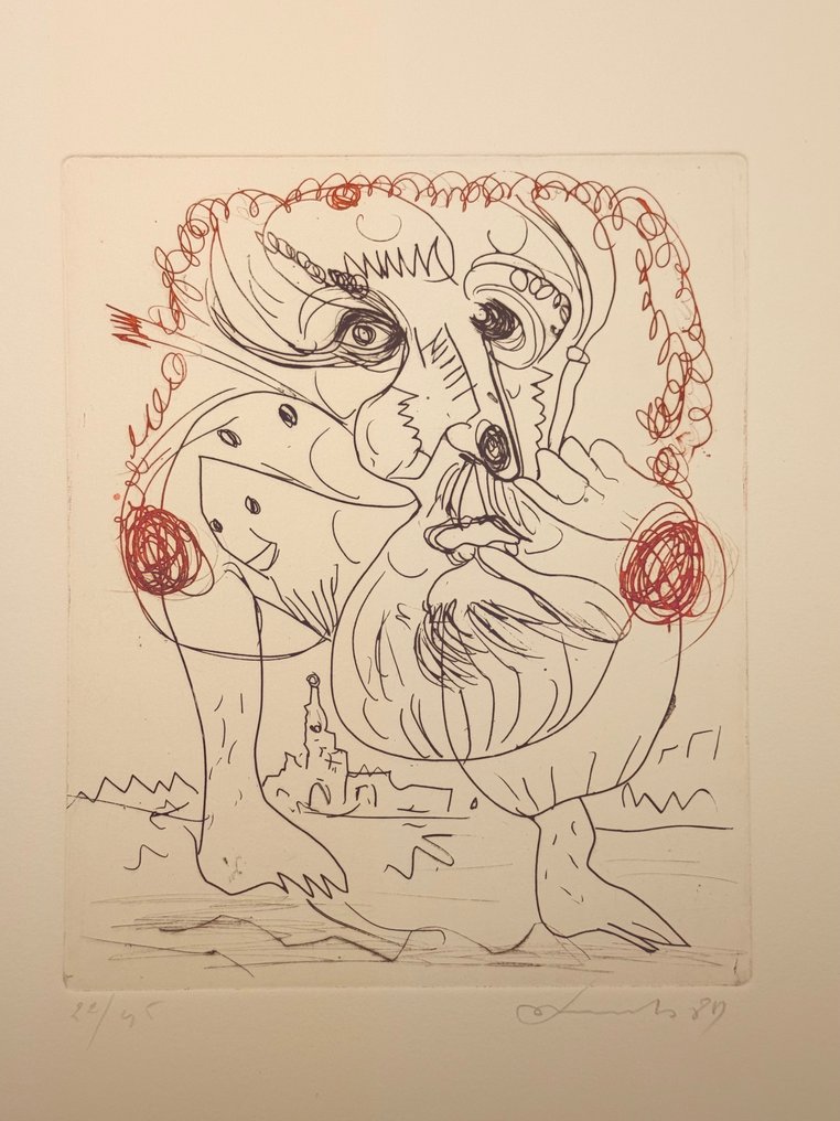 Fred Bervoets (1942) - Leguit (4 etchings) #1.0