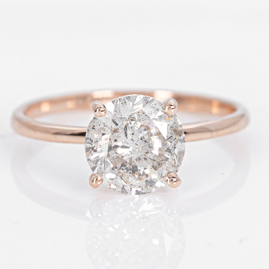 No reserve price - Ring - 14 kt. Rose gold -  2.00ct. tw. Diamond (Natural) - GCI #1.0
