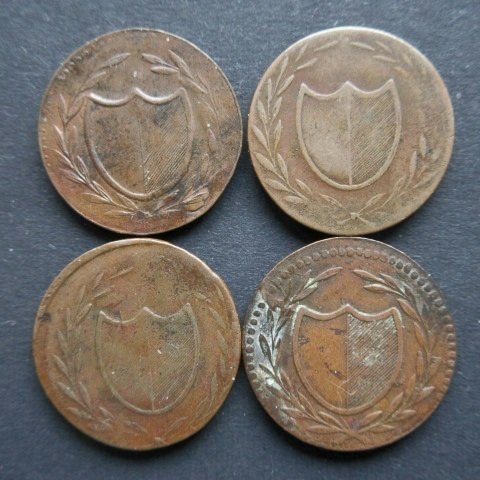 荷兰. Leuk Partijtje van 4 Bleyensteinse Duiten of Lanschotjes 1819 (Verschillende Varianten) (没有保留价) #1.0