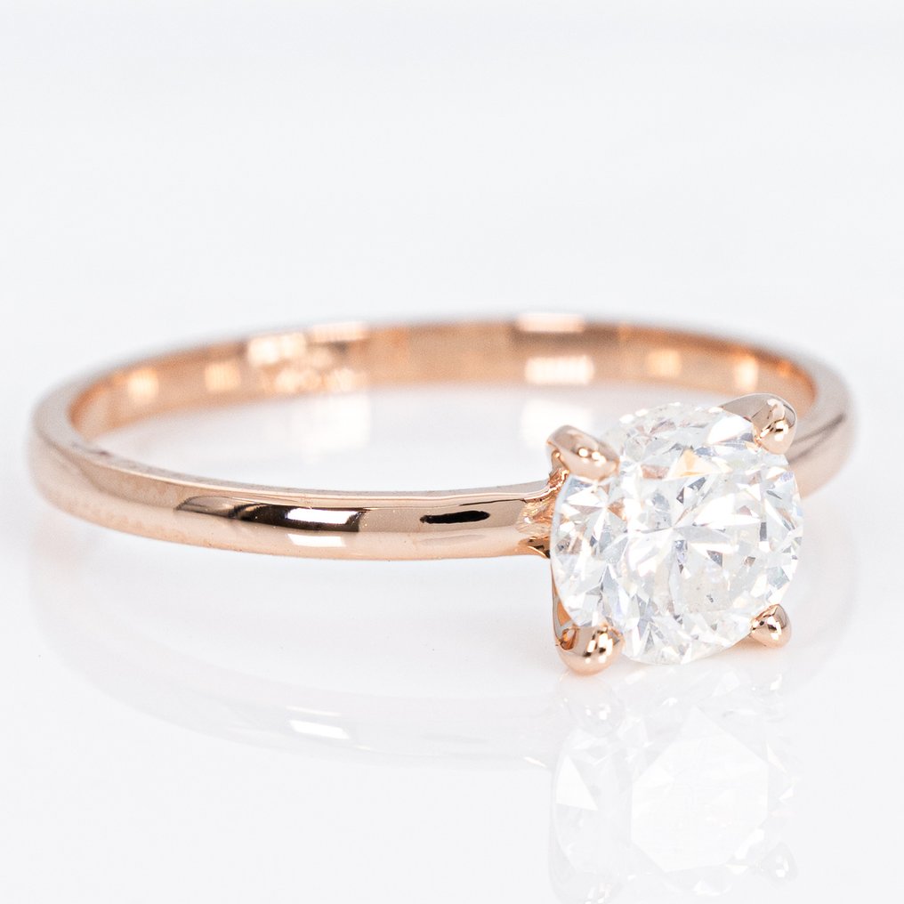 No reserve price - Ring - 14 kt. Rose gold - 0.90ct. tw. Diamond (Natural) - GCI #1.0