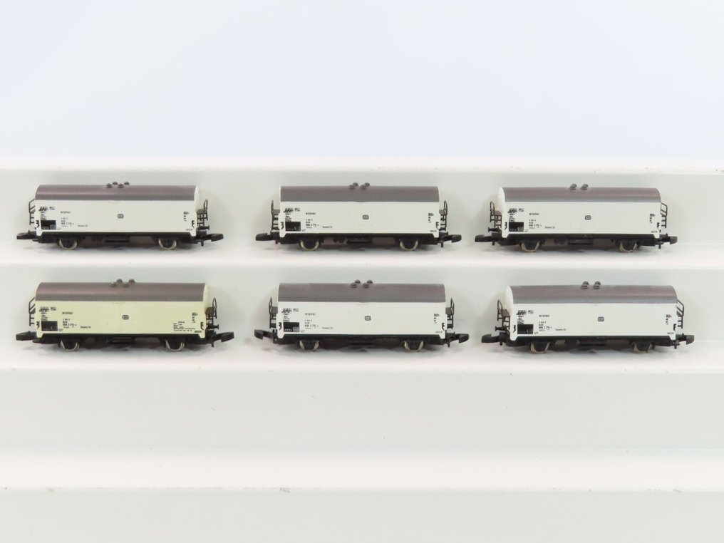 Märklin Z - 8600 - Vagón de tren de mercancías a escala (6) - 6 unidades de furgonetas refrigeradas de 2 compartimentos 'Interfrigo' - DB #1.0