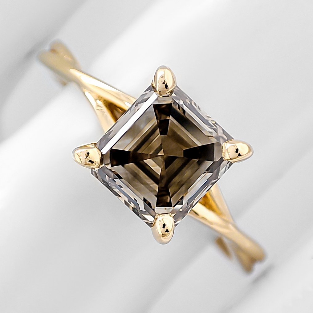 χωρίς τιμή ασφαλείας - Δαχτυλίδι - 14 καράτια Κίτρινο χρυσό -  1.43ct. tw. Διαμάντι (Φυσικού χρώματος) - Πιστοποιητικό IGI #1.0