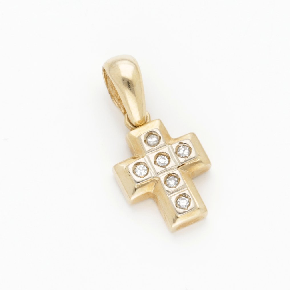 χωρίς τιμή ασφαλείας - Κρεμαστό κόσμημα - 14 καράτια Κίτρινο χρυσό -  0.03ct. tw. Διαμάντι (Φυσικό)  #2.1