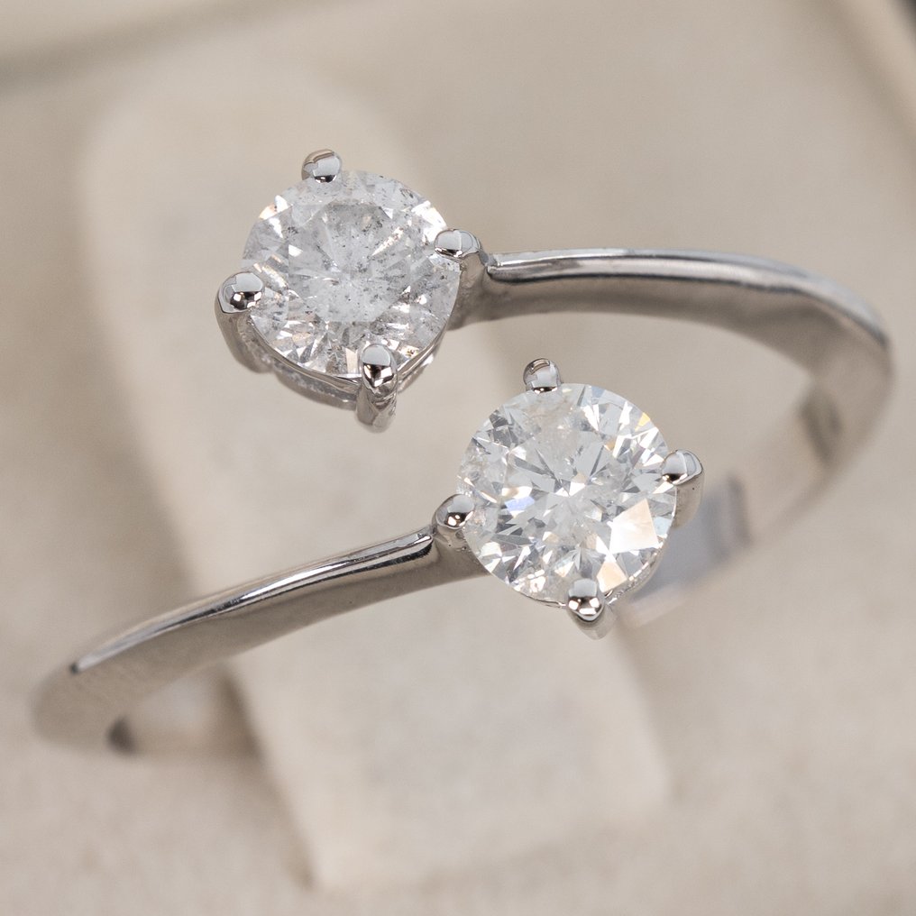 No reserve price - Ring - 14 kt. White gold -  1.03ct. tw. Diamond (Natural) - GCI #3.2