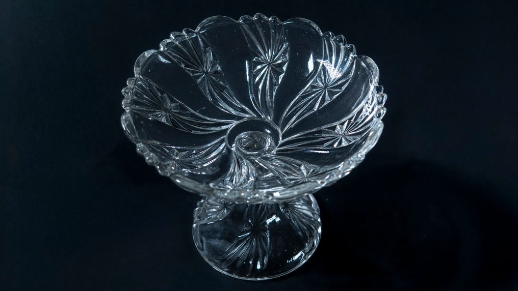 Val Saint Lambert - 高足碗 - Bambous et Étoiles - 水晶 - Luxval #3.2