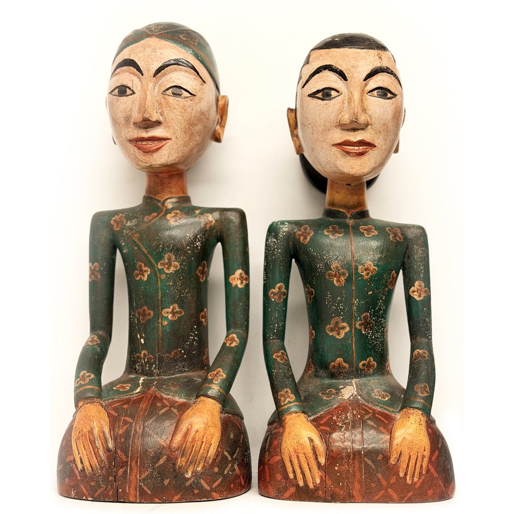 2 sculptures - 37 cm - Loro blonyo - Indonesia #1.0