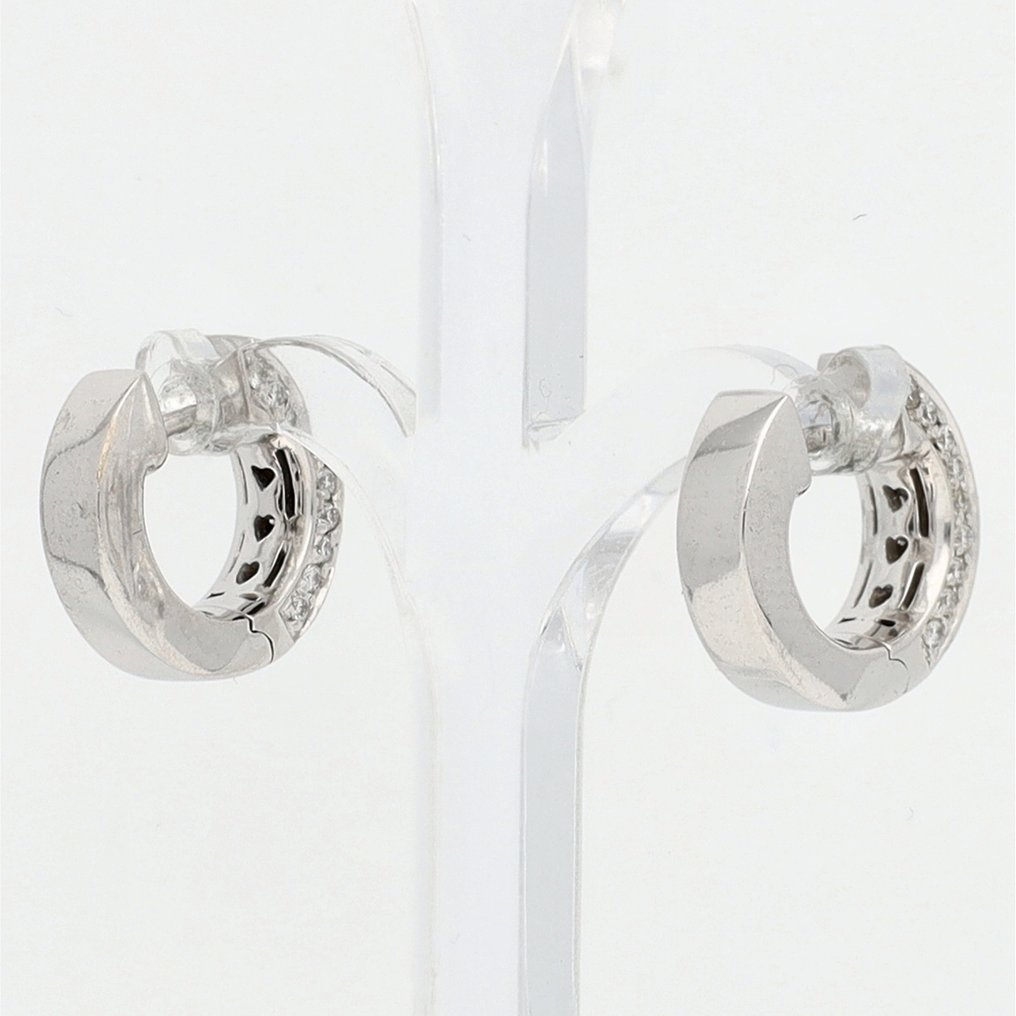 Σκουλαρίκια - 14 καράτια Λευκός χρυσός Διαμάντι (Φυσικό)  #4.3