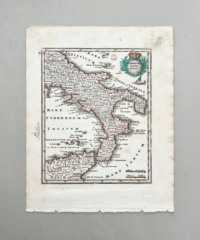 Italy - Kingdom of Naples, Campania, Calabria, Apulia, Basilicata, Abruzzo, Molise, Sicily; A.D. Zürner / J. C. Weigel - Neapolitani Regni Tabula. - 1701-1720 #1.0