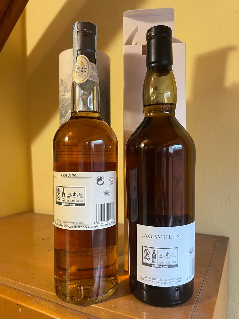 Lagavulin 10yo Travel Exclusiv + Oban 14yo  - 70 cl - 2 flaschen #1.0