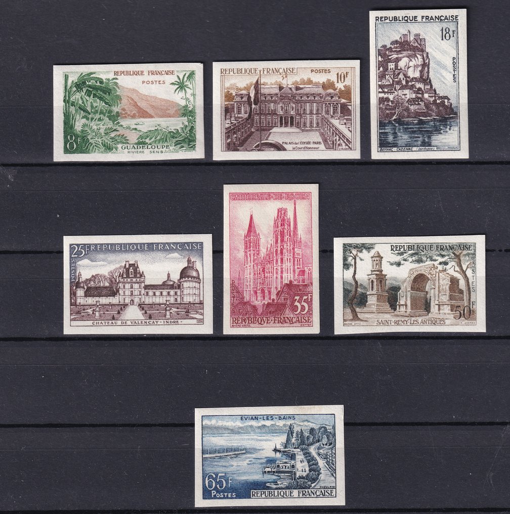法国 1957 - 无铰链且无齿；精彩的完整系列 - Yvert n°1125/1131 #1.0
