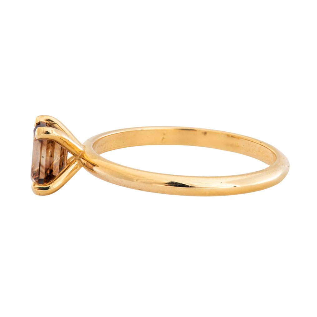χωρίς τιμή ασφαλείας - Δαχτυλίδι - 14 καράτια Κίτρινο χρυσό -  1.00ct. tw. Καφέ Διαμάντι (Φυσικού χρώματος) #3.2