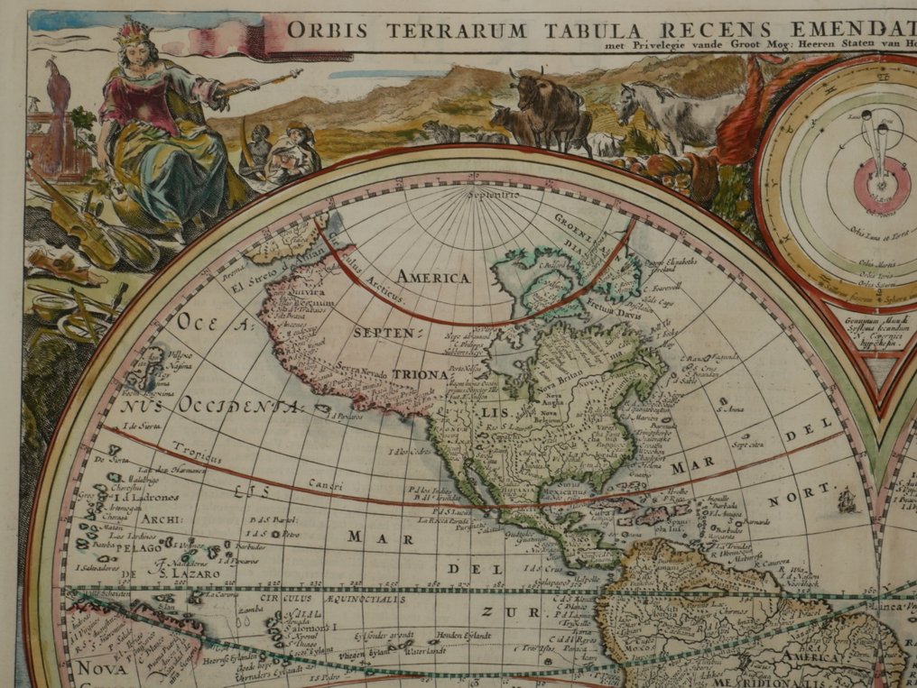 Wereld - monde; Nicolaas Visscher - Orbis Terrarum Tabula .. - 1663 #2.1