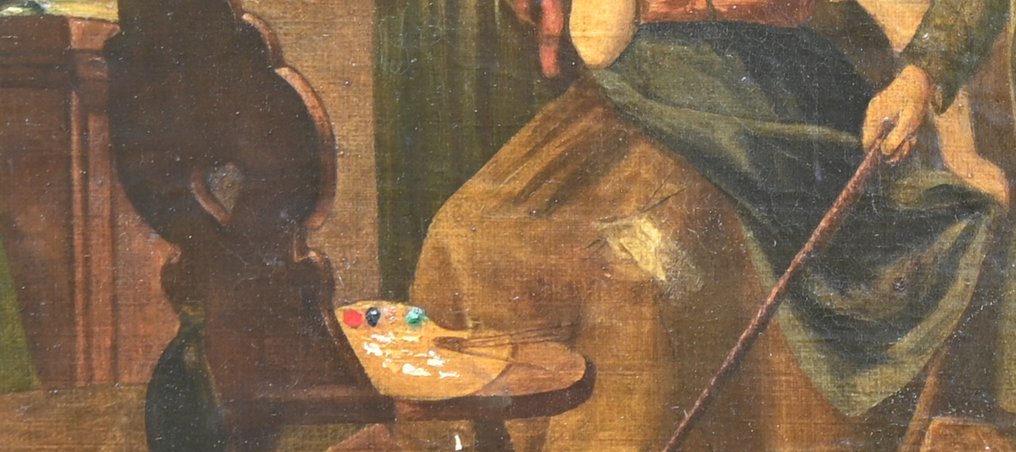 European school, XIX century - Scène d’atelier – Le maître et la jeune artiste #4.3