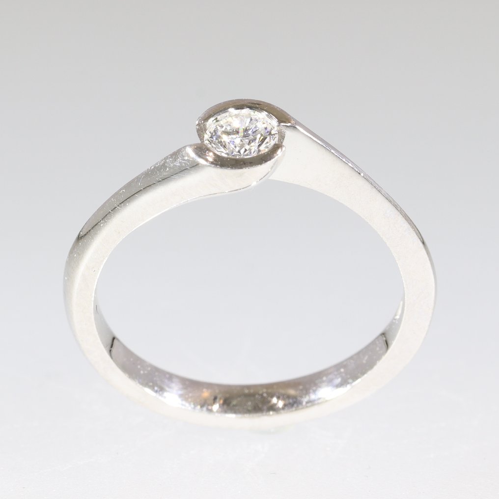 沒有保留價 - 戒指 - 18 克拉 白金 - 0.22ct. tw. 鉆石 (天然) - 紙牌遊戲,1980 年復古款 #4.3