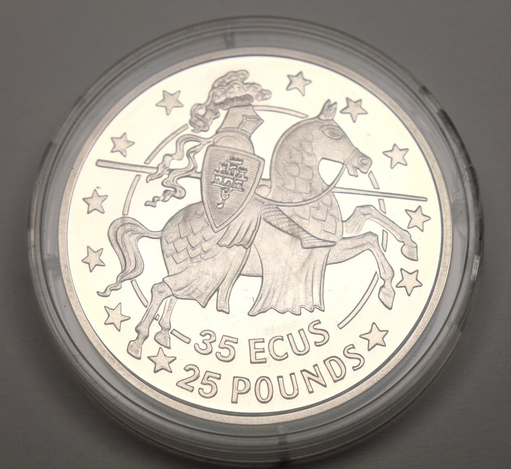 Gibraltar. 35 Ecus 25 Pounds 1992 - .925 Silver  (No reserve price) #1.0