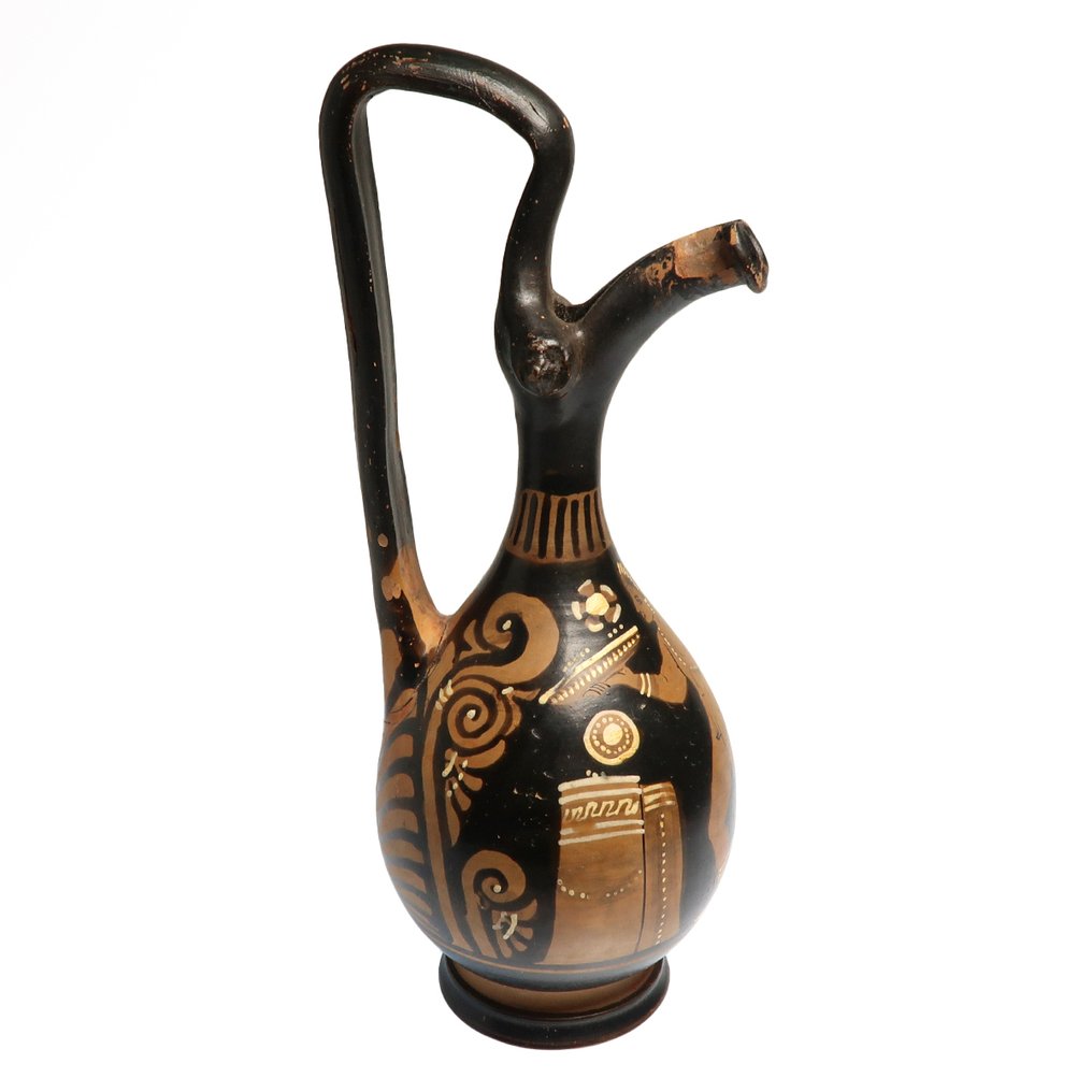 Grec ancien, apulien Terre cuite Prochous à figure rouge avec Eros (Cupidon) #3.2