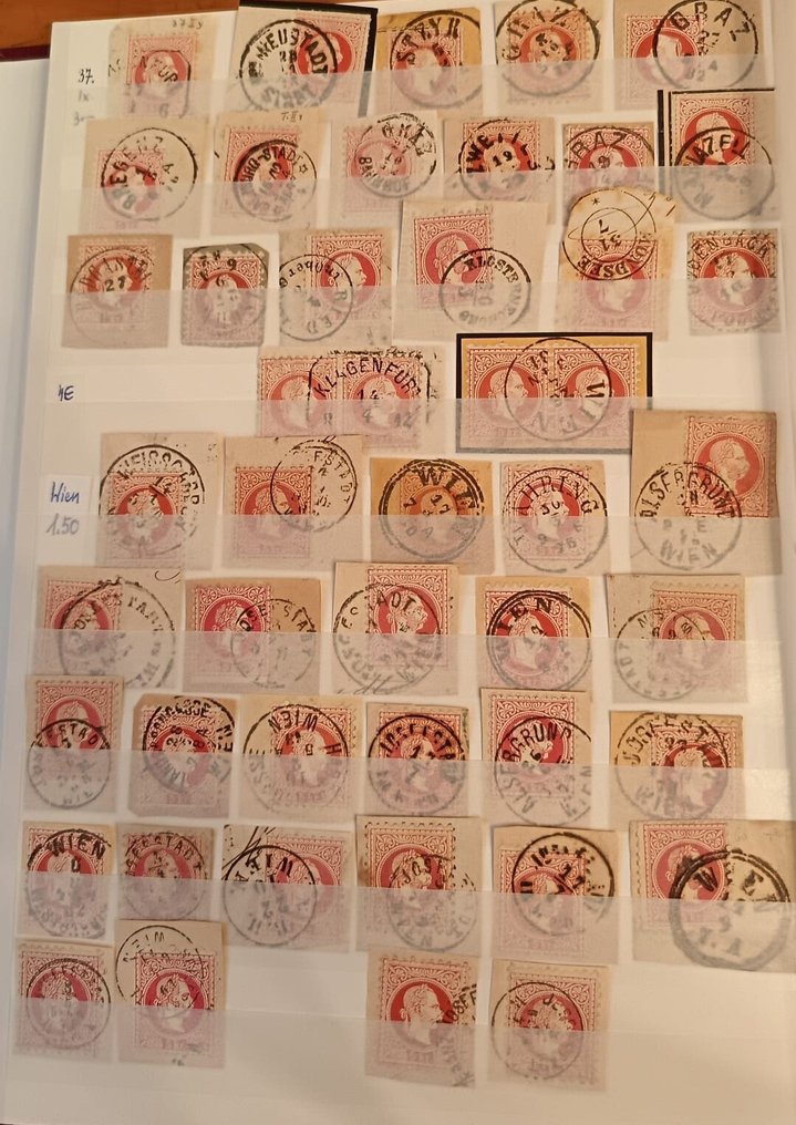 Αυστρία 1867/1890 - Μεγάλη συλλογή ειδικών – τοπικές σφραγίδες, τύποι, λάθη πλακών, χρώματα - Mi.Nr. 36–57 #3.2