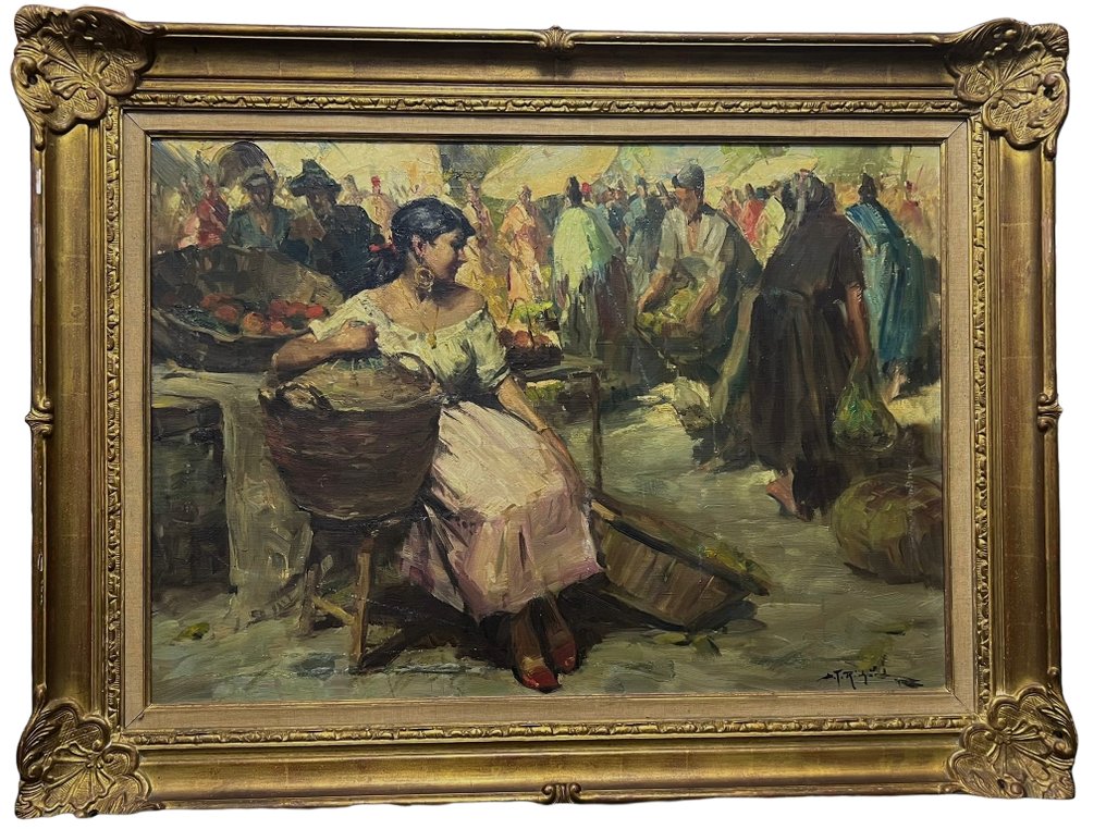 Follower of Richard Durando-Togo - Crowded market scene #1.0