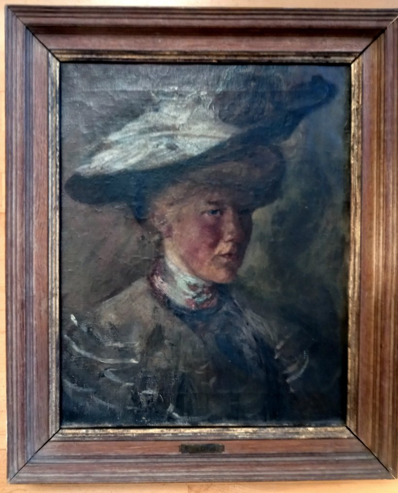 Lovis Corinth (1858-1925), Manner of - Junge Dame mit grossen Hut #1.0