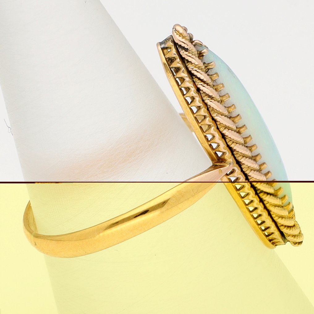 Δαχτυλίδι - 14 καράτια Κίτρινο χρυσό, Ροζ χρυσό - Opaal #4.3