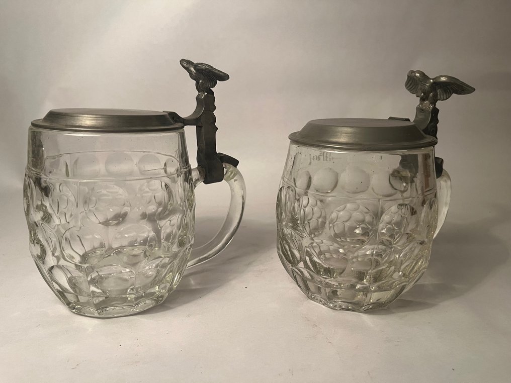 Beer mug (2) - Glass, Tin - Glass cups from the Imperial era #1.0