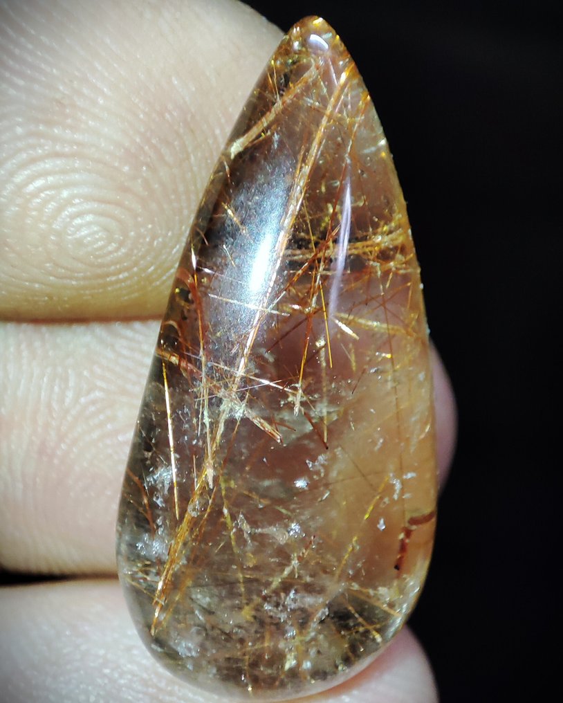 Cristal de quartzo rutilado natural, muito raro e bonito, com ouro natural. Amostra - Frete Grátis- 5.52 g #3.2