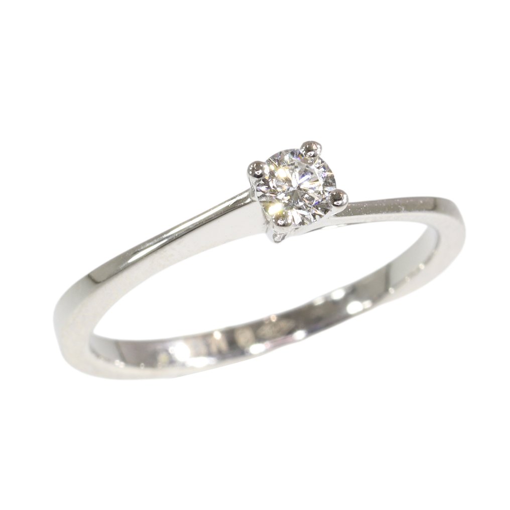 沒有保留價 - 戒指 - 18 克拉 白金 -  0.18ct. tw. 鉆石 (天然)  - 紙牌遊戲，1980 年復古款 #1.0