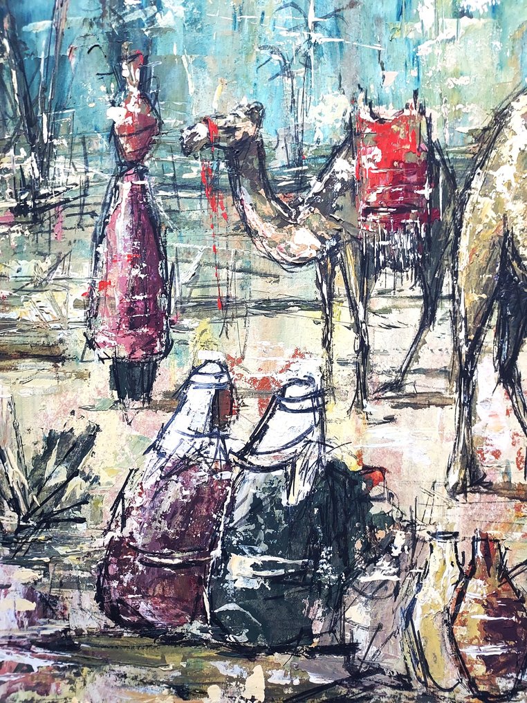 Joseph Ijaky (1922-2009) - Bedouins beside the Camels #3.2