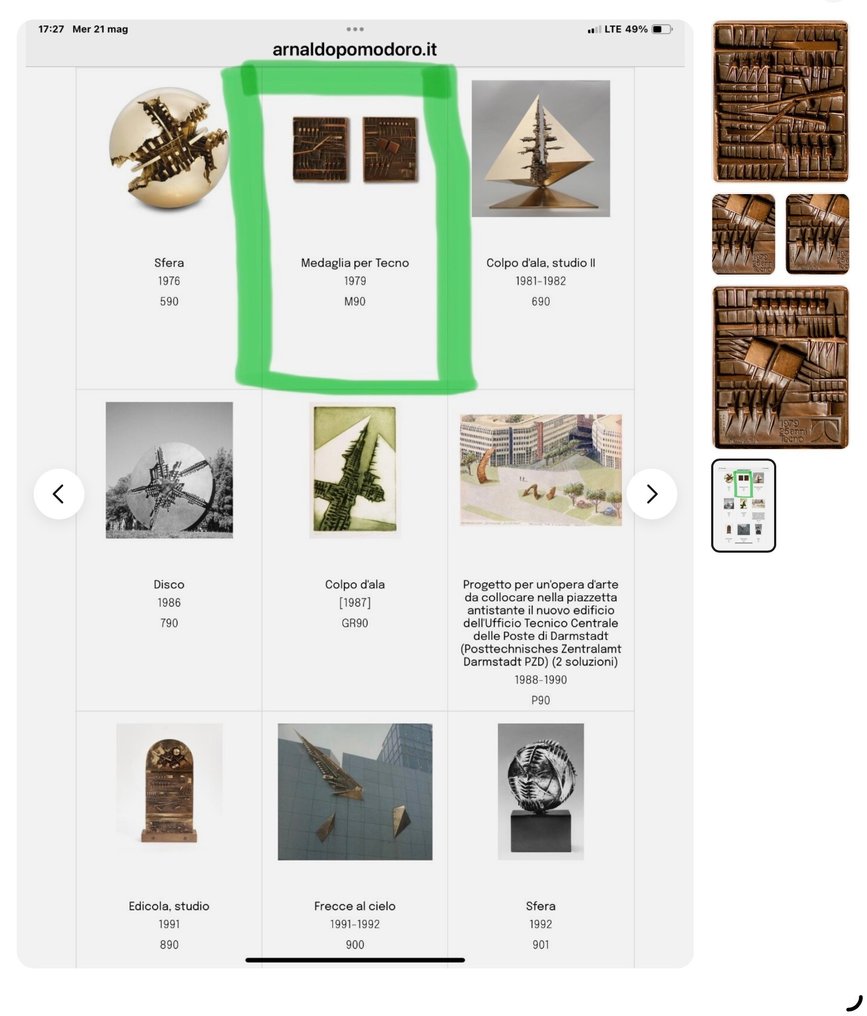 Arnaldo Pomodoro (1926) - Medaglia per Tecno 1979 #4.3