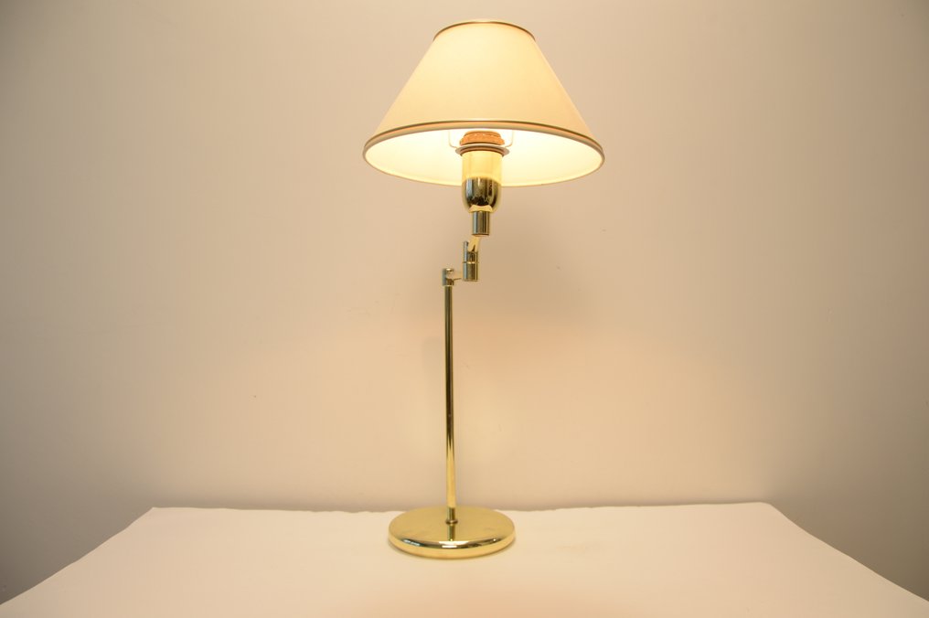 Lampe de bureau - Lampe de table/bureau classique avec bras pivotant - Laiton, Lin, Métal #3.2