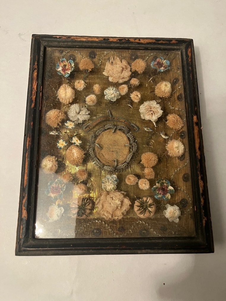 Εργασία μοναστηριού σε αρχική, ανοιχτή κατάσταση. - Αντίκες - Ξύλο, Γυαλί, Gold plated, Πορσελάνη, Textile - 1750-1800 - εργασία σε μοναστήρι #2.1