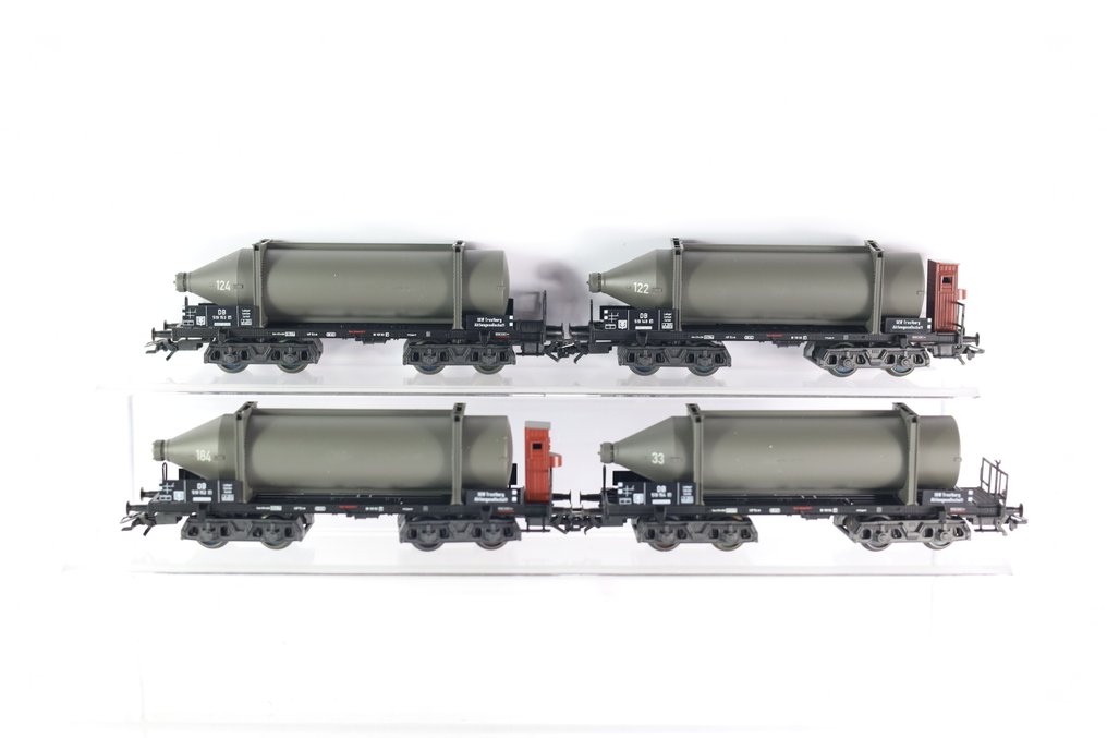 Märklin H0 - 48250 - Σετ τρένου μοντελισμού μεταφοράς εμπορευμάτων (1) - Σετ με 4 φορτηγάκια για μπουκάλια καρβίδιου. - DB #1.0