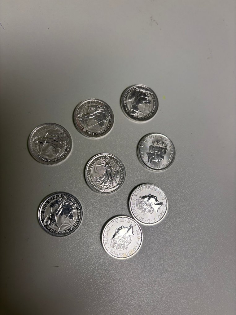 Ηνωμένο Βασίλειο. 50 Pence 2021, 8 x 1/4 Oz .999  (χωρίς τιμή ασφαλείας) #1.0