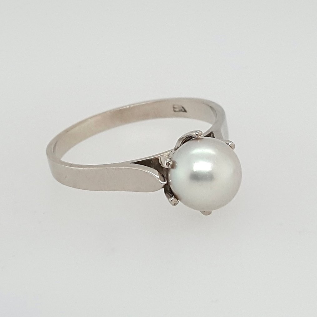 χωρίς τιμή ασφαλείας - Δαχτυλίδι - 14 καράτια Λευκός χρυσός Μαργαριτάρι #4.3
