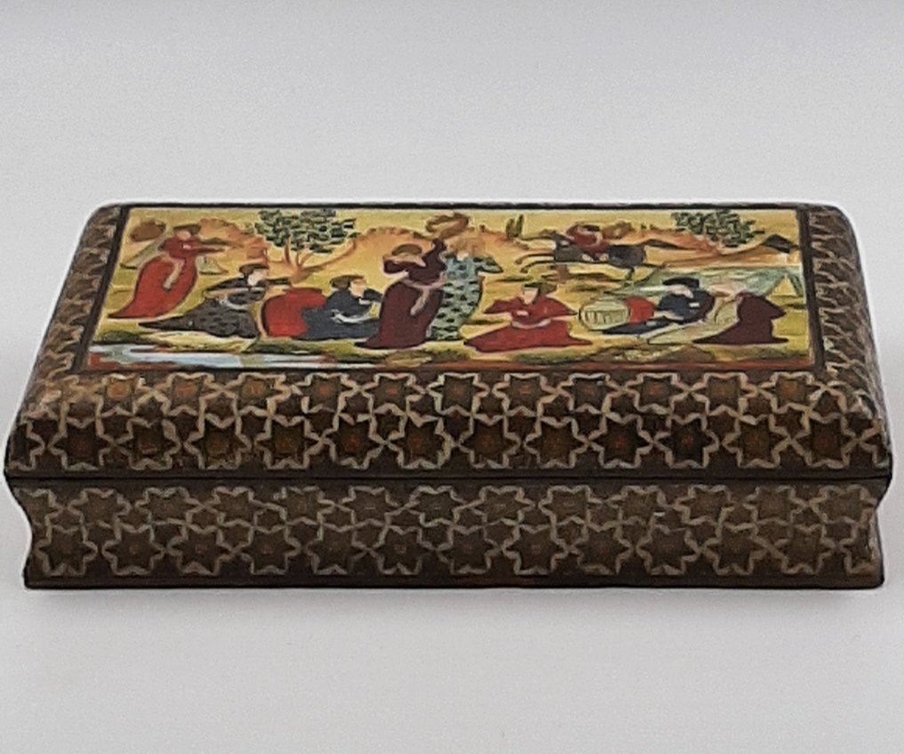 Κουτί Khatam kari. - Ξύλο, Ορείχαλκος, Οστό, Πέτρα - Μέση Ανατολή - 20th century #2.1