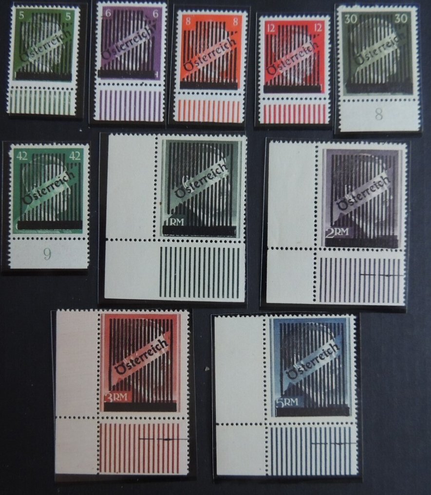 Austria 1945 - Complete series overloaded - edge or corner of sheets. #1.0