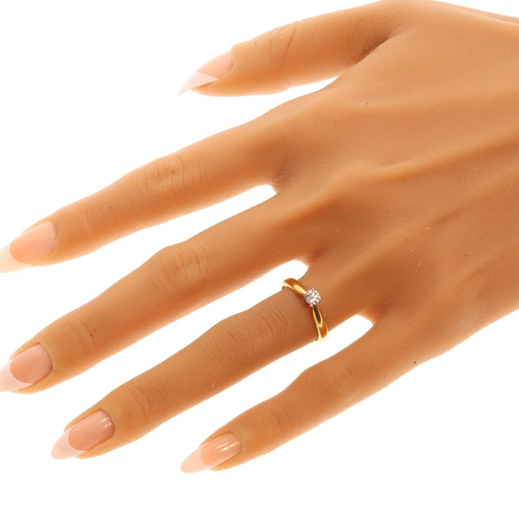 没有保留价 - 戒指 - 18K包金 黄金 -  0.22ct. tw. 钻石 (天然)  - 纸牌游戏，1980 年复古款 #2.1