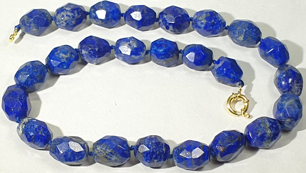 阿富汗天然青金石 - 和平、平静与安宁的象征 - 925纯银 - 非常特别 - 项链 #2.1