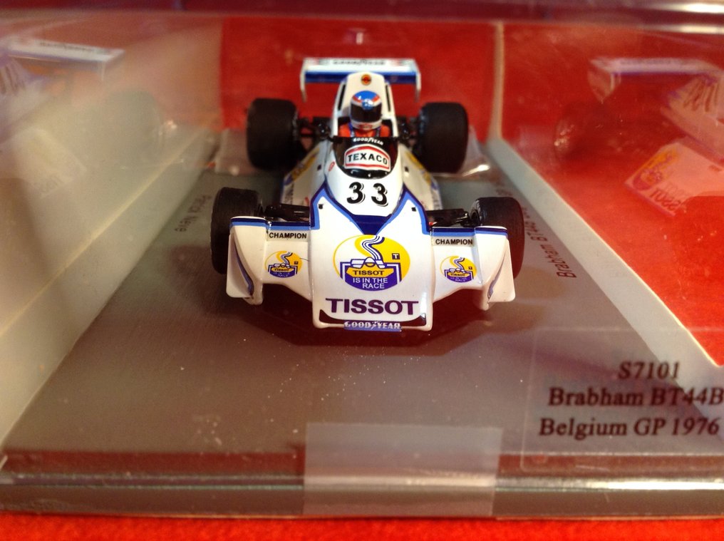 Spark 1:43 - 模型赛车 - ref. #S7101 Brabham BT44B Cosworth F.1 Team RAM "Tissot" Belgian GP 1976 #33 Patrick Neve - 卓越品质——限量版——如今难得一见 #3.2
