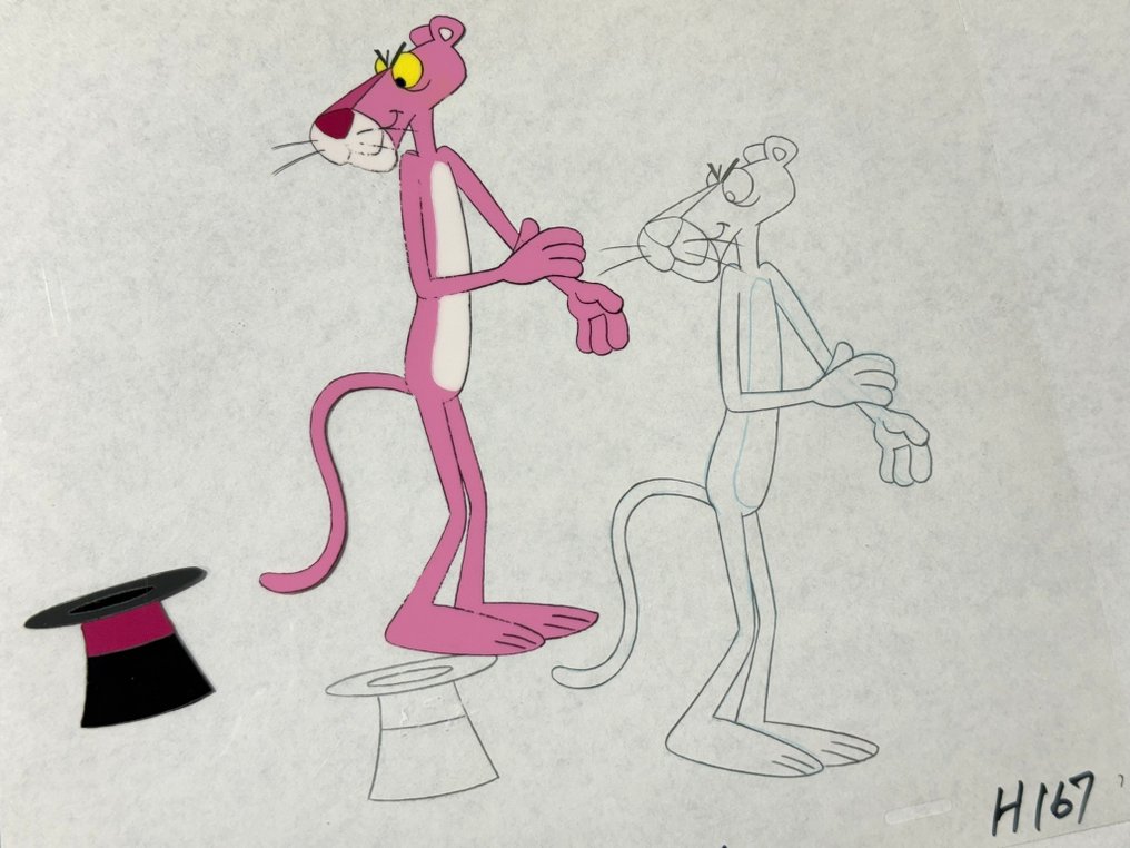 DePatie & Friz Freleng - Original animation cel and drawing of Pink Panther - The Pink Panther Show #2.1