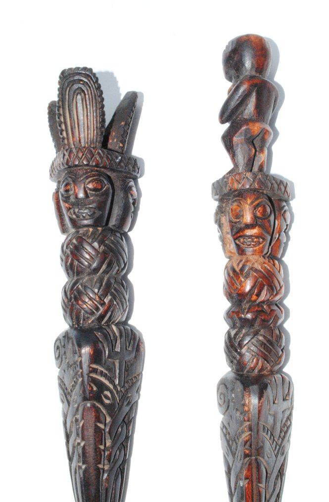 δύο Phurba επιδέξια χαραγμένα Tamang 24 / 21 εκ. σαμάνος - Νεπάλ  (χωρίς τιμή ασφαλείας) #3.2