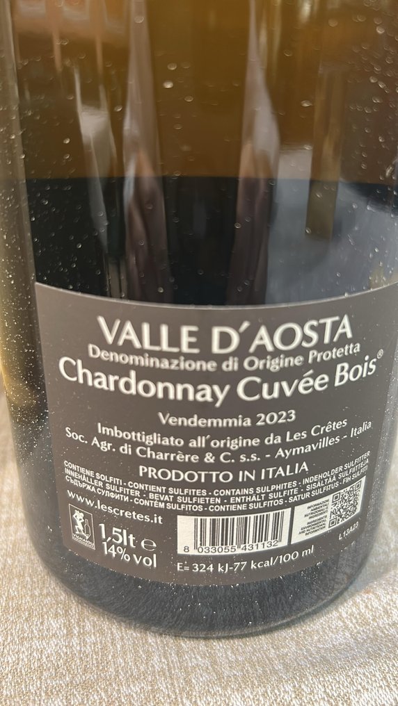 2023 Les Cretes, Chardonnay "Cuvée Bois" - Aostan laakso - 1 Magnum (1,5 L) #4.3