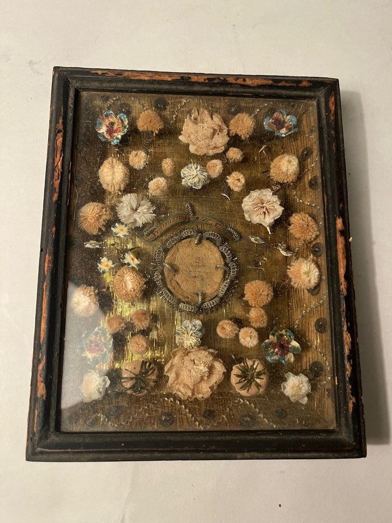 Εργασία μοναστηριού σε αρχική, ανοιχτή κατάσταση. - Αντίκες - Ξύλο, Γυαλί, Gold plated, Πορσελάνη, Textile - 1750-1800 - εργασία σε μοναστήρι #3.2