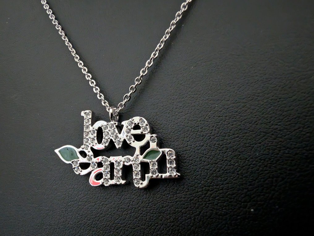塑像, Swarovski collier Love Earth - 1.8 cm - 水晶 #2.1