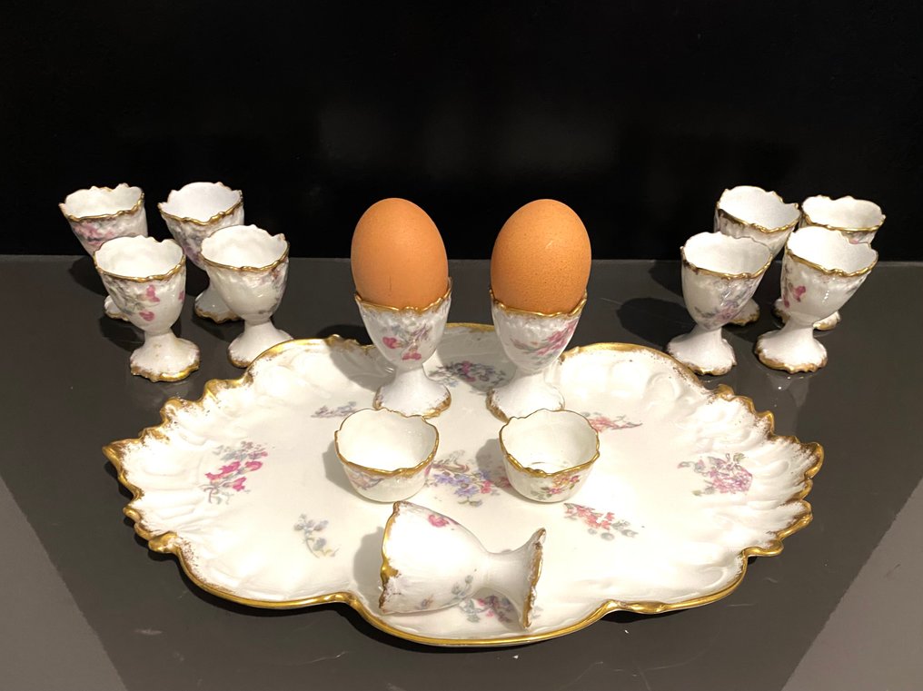 Limoges, attr.  XIX eme - Αυγουλιέρα - Μαλακή πορσελάνη #2.1