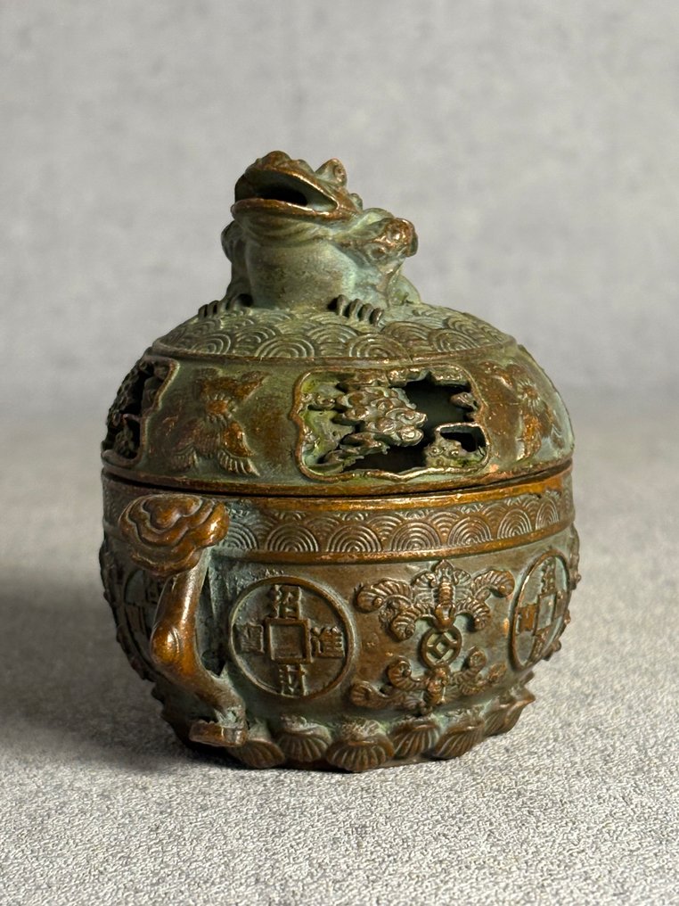 Bruciatore di incenso rana - Bronzo - Cina - Fine XX secolo #2.1